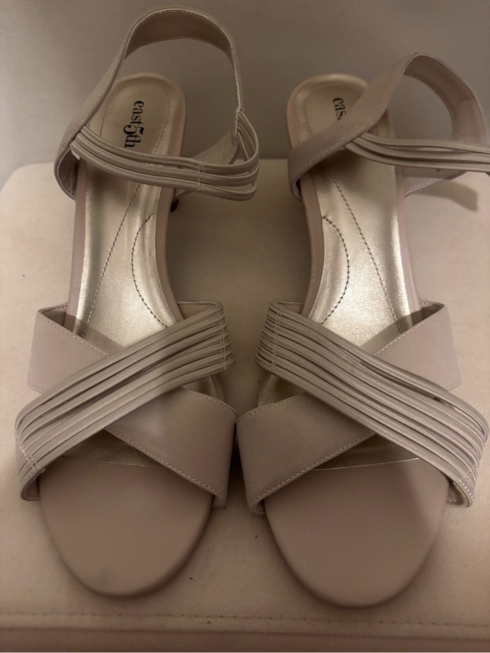 East 5th Taupe Multi-Strap Low Heel Sandals